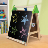 木制儿童多功能画板套装桌面画架双面画画板写字板带卷纸和粉笔板