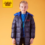 杰米熊正品牌童装男童冬装15中大童外套韩版加厚羽绒服外套160