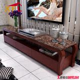 简约小户型实木地柜现代宜家客厅墙柜创意大理石实木电视柜组合