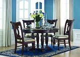 美式欧式餐桌 实木圆桌 餐厅家庭家具定制 全实木整装发货