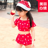 韩国儿童泳装中小童宝宝比基尼游泳衣女孩公主裙式平角温泉泳衣女