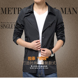 男士风衣男青年春季短款韩版修身型薄款休闲外套男装衣服2016新款