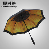 零时差雨伞长柄超大创意油画伞商务男女户外晴雨伞双层防晒两用伞