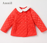 安奈儿童装女童短款棉衣外套专柜正品2015年秋冬新款外套AG545566