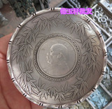 古董老银器摆件 仿古银元银币碗小摆件收藏 古玩杂项袁大头银器碗