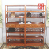 中式古典六层两斗书架带抽屉书柜书橱古董架多层实木展示架书报架