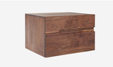 欧式胡桃色简约榆木床头柜储物柜 现代田园实木简易电话桌斗柜