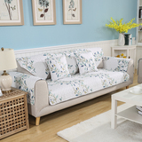 米白色纯棉客厅沙发垫冬季加厚布艺全棉坐垫现代简约沙发套巾定制