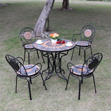 铁艺马赛克户外桌椅组合庭院室外桌椅花园休闲创意露天阳台桌椅