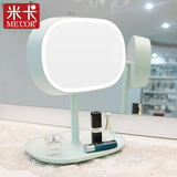 LED化妆镜 韩国台式带灯小镜子随身便携折叠公主镜创意情人节礼物