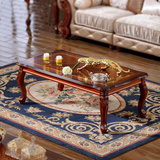 欧式实木仿古长方形茶几桌几荼桌木质雕花沙发长几洽谈桌1.3米