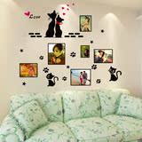 可移除 可爱猫创意相框墙贴 卧室客厅沙发床头背景墙贴画照片贴纸