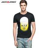 JackJones杰克琼斯2016夏季百搭男装纯棉圆领短袖T恤C|215201051