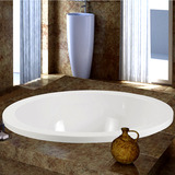 1.35米正圆形嵌入式水晶亚克力浴缸带弹跳下水美容院镶嵌成人浴盆