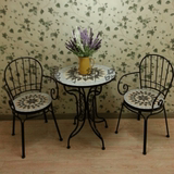 欧式马赛克 阳台桌椅 庭院桌椅 咖啡厅休闲小茶几桌椅组合三件套