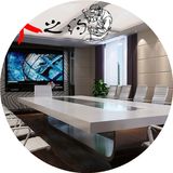 特价办公家具白色烤漆会议桌长桌简约现代不锈钢桌脚开会桌椅组合