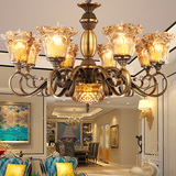 欧式仿铜铁艺吊灯 创意复古客厅卧室餐厅灯现代简约美式仿铜吊灯