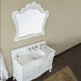 脸洗手盆柜1.2米小户型镜柜仿古欧式雕花落地浴室柜组合卫浴柜洗
