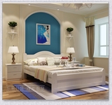 简易环保白色全实木床1.8米双人经济型1.5米松木床简欧单人床1.2