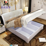 点点芳华 现代简约1.8米双人床板式床彩色烤漆高箱气动储物床221