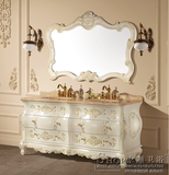 欧式浴室柜橡木中式仿古卫浴柜实木美式洗手台面盆柜组合整体落地