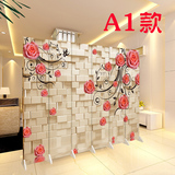 3D花朵卉简约背景墙折叠屏风隔断时尚客厅玄关 中欧式YY主播直播