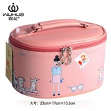 2016新款卡通可爱韩国小号收纳包水桶旅行整理圆筒式雾花化妆包