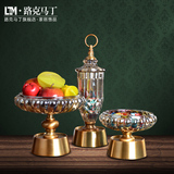 欧式果盘摆件水晶玻璃工艺品创意家居客厅餐厅文艺软装饰品奢华