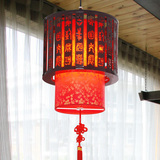 中式古典木艺羊皮吊灯餐厅走廊阳台复古灯饰酒店茶楼餐馆仿古灯具