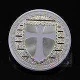 马剑骑士十字军 银白色圣殿1盎司 精美纪念币纪念章 外国硬币