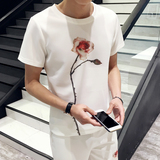 阿迪潮达斯青年短袖青年男士标准韩版圆领打底常规衣服夏季T恤