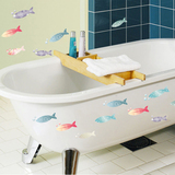 卧室厨房浴室背景可移除墙贴纸 儿童房幼儿园装饰贴画 多彩小鱼
