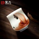 景德镇陶瓷器手绘粉彩品茗杯全纯手工功夫茶杯送礼茶具单杯个人杯