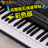 透明彩色88键钢琴键盘贴纸 电子琴琴贴五线谱简谱键位贴 初学必备