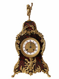 西洋古董钟表 法国拿破仑三世布勒嵌铜鎏金饰座钟 天使纹饰