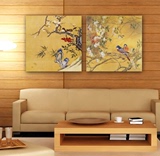 中国风花鸟画博物院办公室客厅装饰画沙发后墙壁画书房挂画现代画