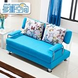多重空间 小户型多功能三折沙发床 单人双人 布艺折叠沙发可拆洗