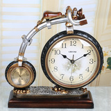 丽盛欧式复古风格创意自行车座钟摆件装饰台钟树脂钟客厅时钟