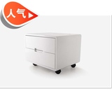 白色烤漆床头柜实木钢琴烤漆宜家床边柜简约现代床角柜整装上海