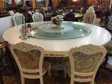 简约酒店餐桌饭店圆桌电动餐桌大圆桌中式旋转转盘20人桌椅组合