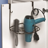 外贸卫生间门背式吹风机架 浴室电吹风梳子夹板收纳置物架 风筒架