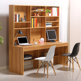 电脑桌台式桌家用书柜组合书架台式简约书桌简易写字桌办公桌双人