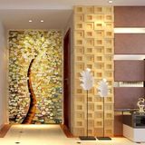 玄关过道走廊客厅壁纸 欧式3d定制墙纸油画无纺布大型壁画 发财树