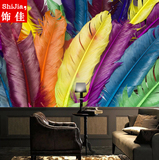饰佳大型壁画个性3d墙布欧式墙纸 床头餐厅电视背景墙壁纸 羽毛