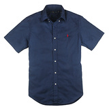 夏季新款Polo Ralph Lauren拉夫劳伦男装商务休闲纯色短袖衬衫