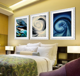 创意抽象画 欧式有框画现代客厅装饰画卧室挂画 高端大气壁画三联