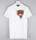 特价现货正品 DSquared2 男夏季白色豹头印花纯棉修身圆领短袖T恤