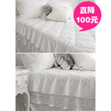 韩国代购【Asa room】床裙式床单 蕾丝白色公主床盖1.8米 c1023cd