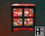 现代中式实木彩绘斗柜卧室角柜手绘储物柜收纳柜新古典抽屉柜定制