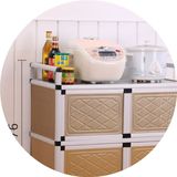 简易铝合金厨房置物柜子小碗柜茶水柜不锈钢储物柜微波炉柜灶台柜